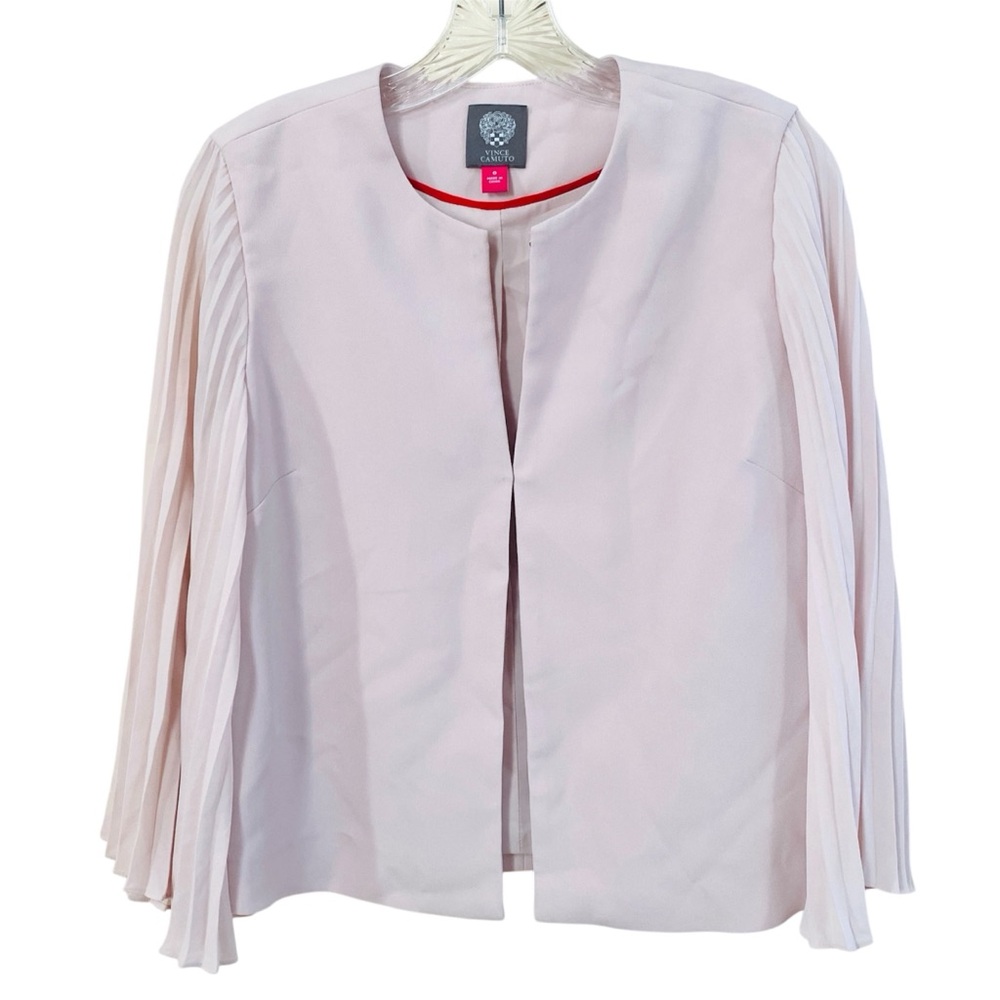 Vince Camuto Jacket Accordion Sleeve Blush Pink Sz 0 Soft Girl Wedding Feminine